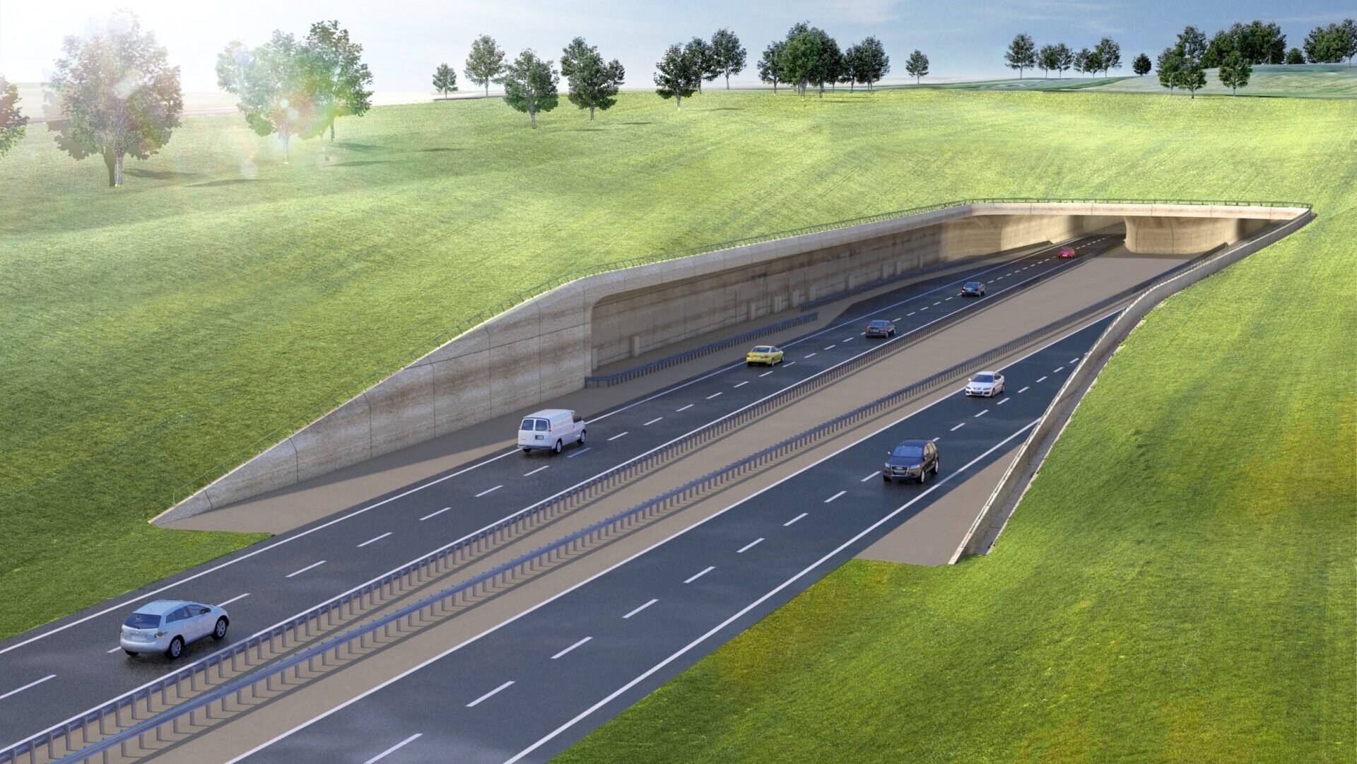 Conceptual image showing the tunnel entrance. 