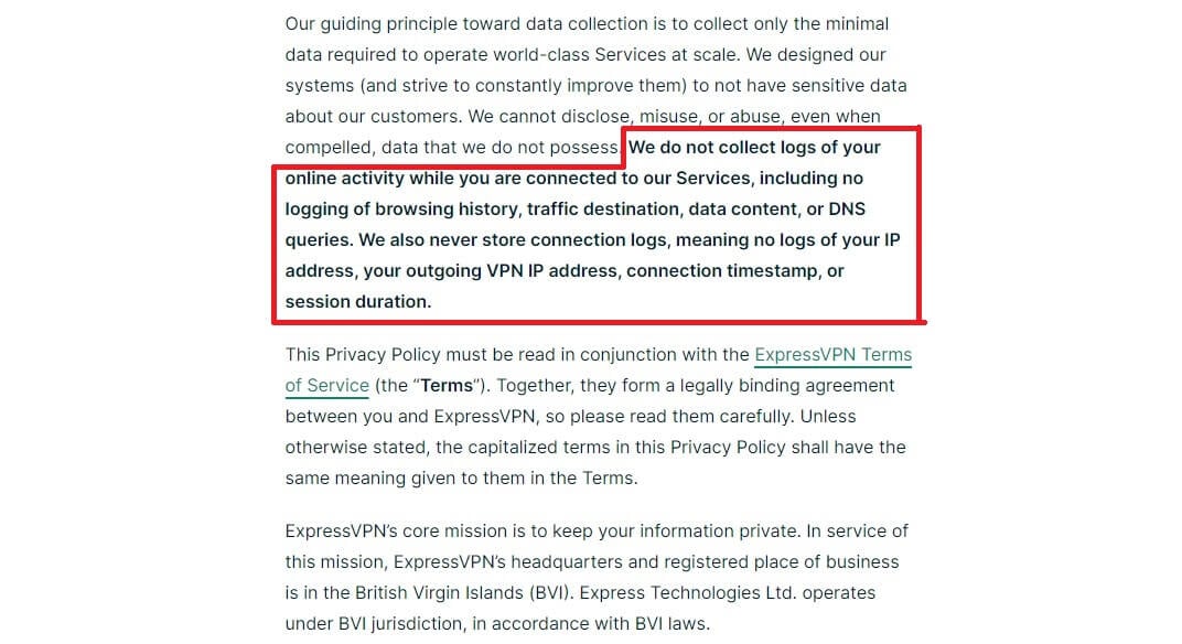 Expressvpn No Log