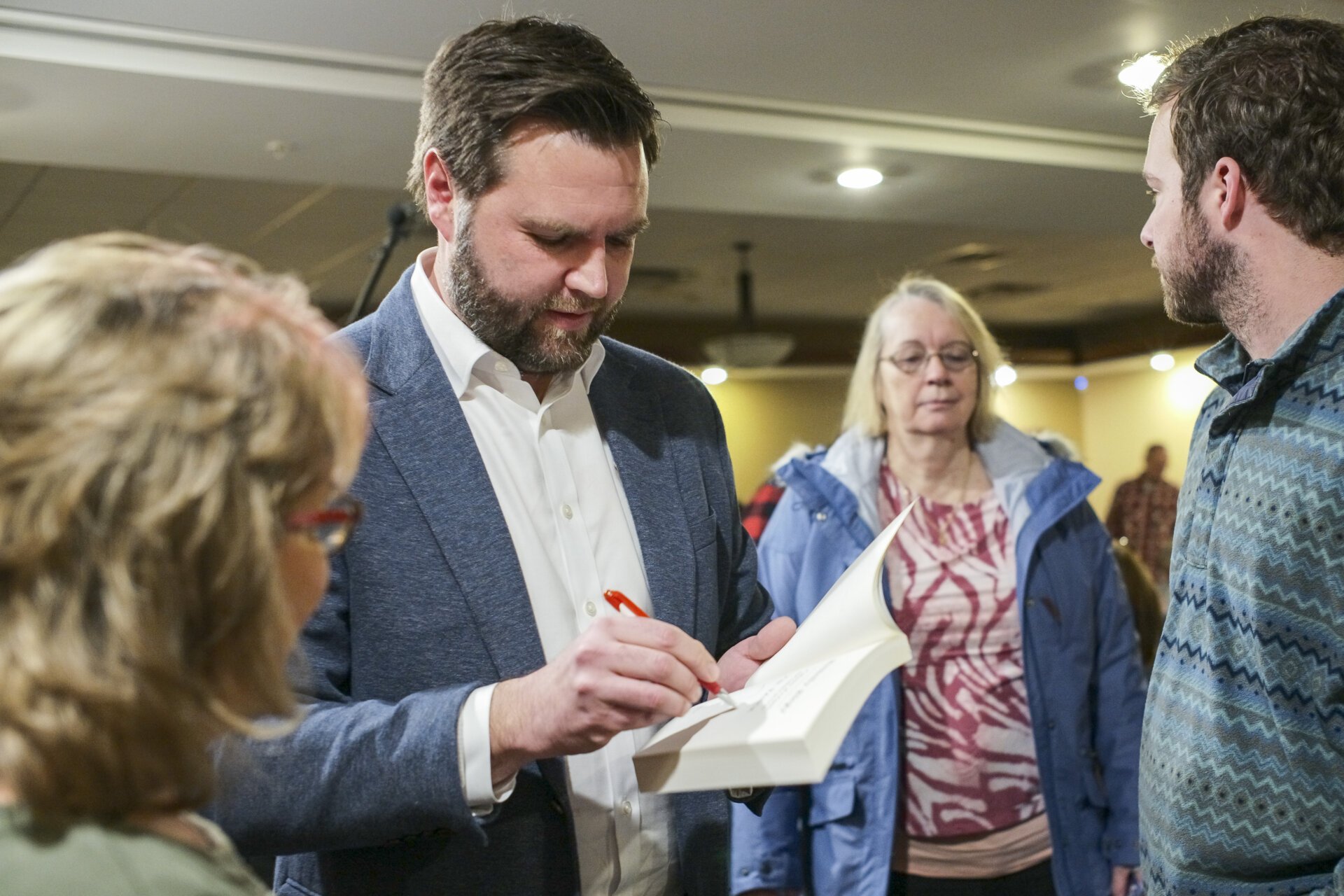 JD Vance signing HIllbilly Elegy.