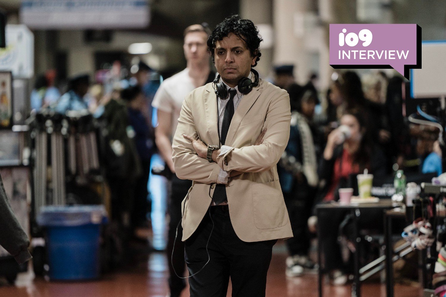 M. Night Shyamalan on the set of his new movie, Trap.