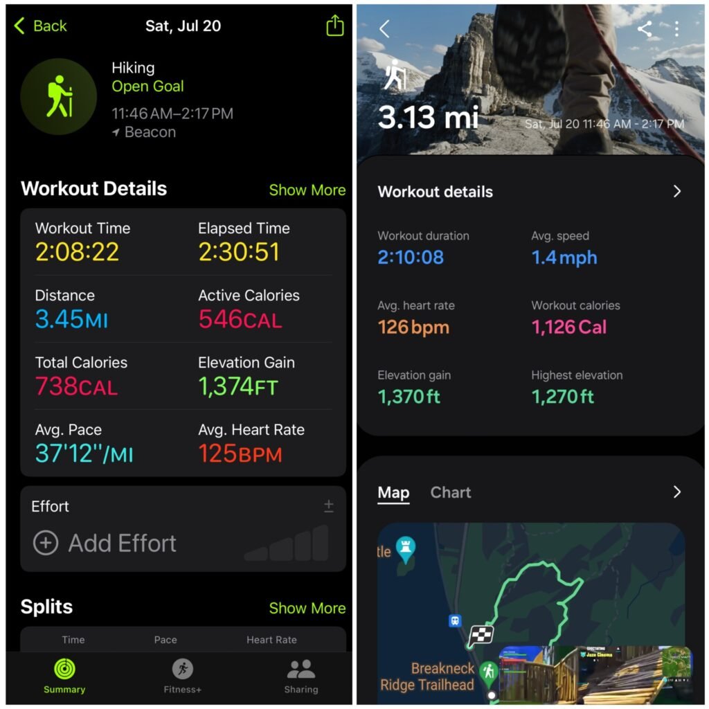 Apple Fitness and Samsung Health