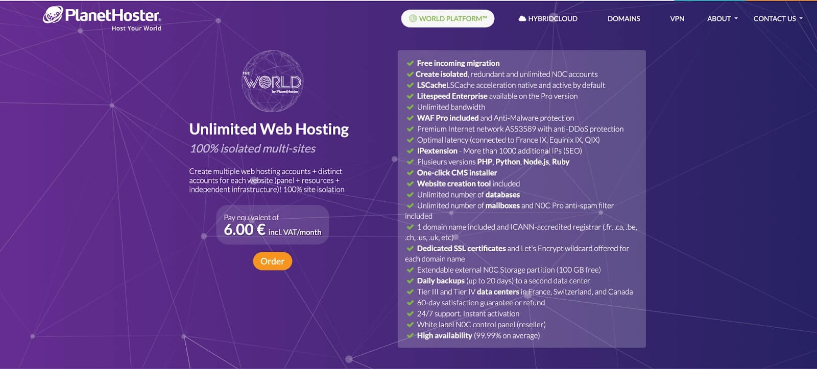 Planethoster Hosting Service