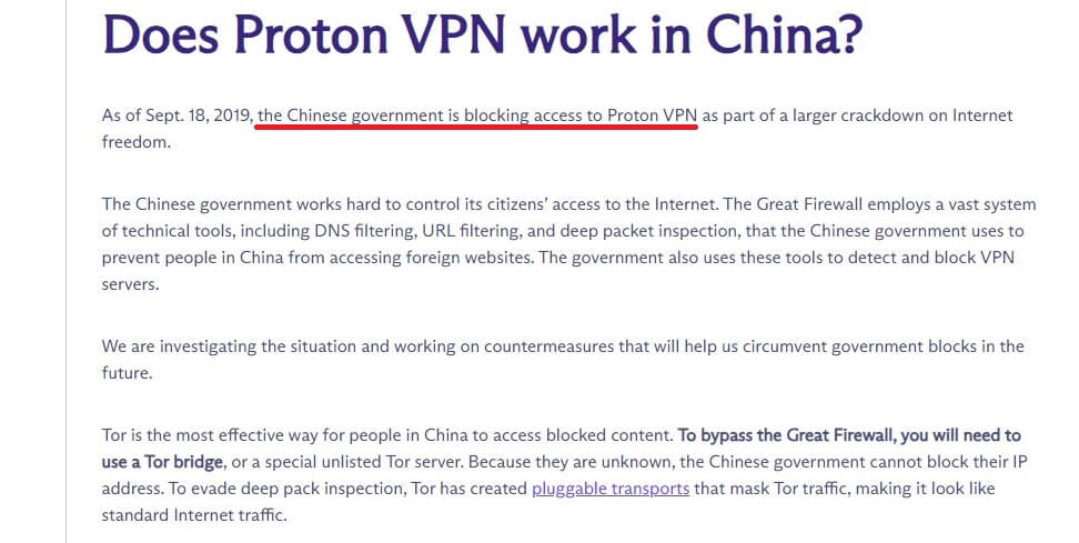 Proton Vpn China